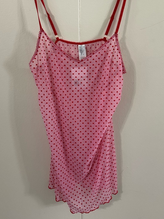 Forever 21 Other - Forever 21 Lingerie Slip Dress Pink with Red Hearts NWT